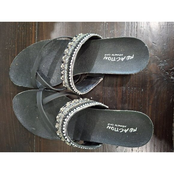 NWOB Reaction Kenneth Cole Great Time Rhinestone & Jewels Thong Sandals/Sz. 9M - Picture 8 of 9